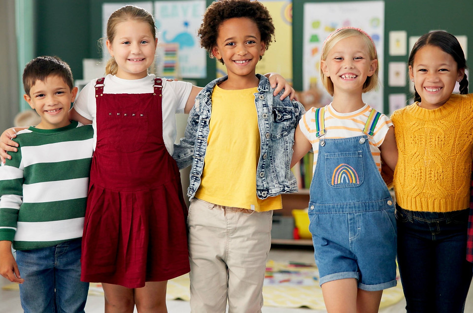 Students at a brick and mortar school — picture day without the vendor disruption