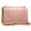 Miniature : Sac à bandoulière relief + détails dorés – Rose