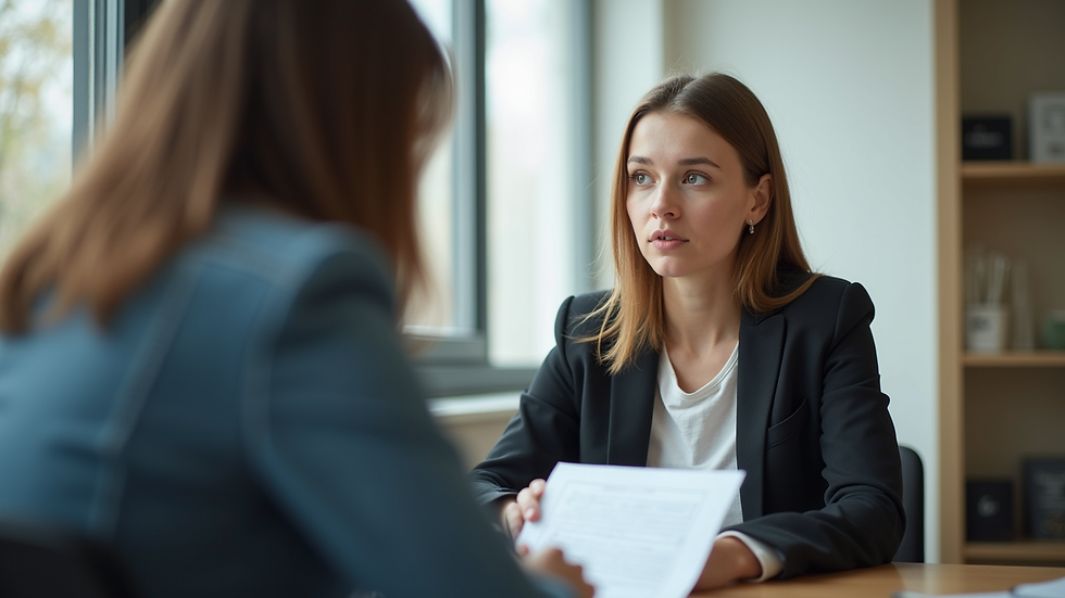 Close-up view of a student practicing IELTS speaking test with a tutor