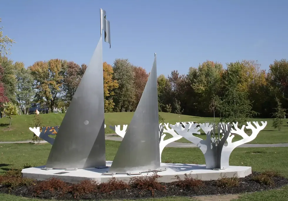 sculpture d'aluminium Espoir enracinée face par l'artiste De Leclerc
