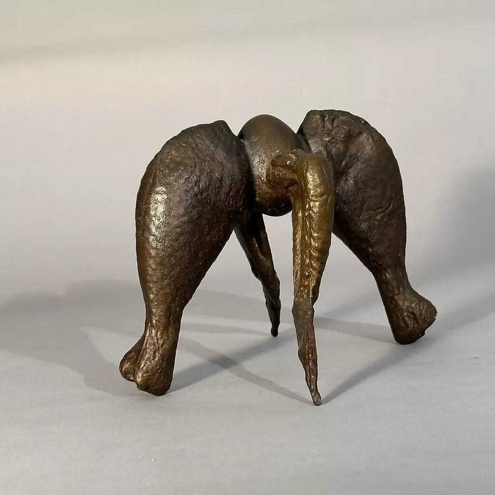 sculpture de bronze, Quadripode biais, série fictions alimentaires par l'artiste De Leclerc