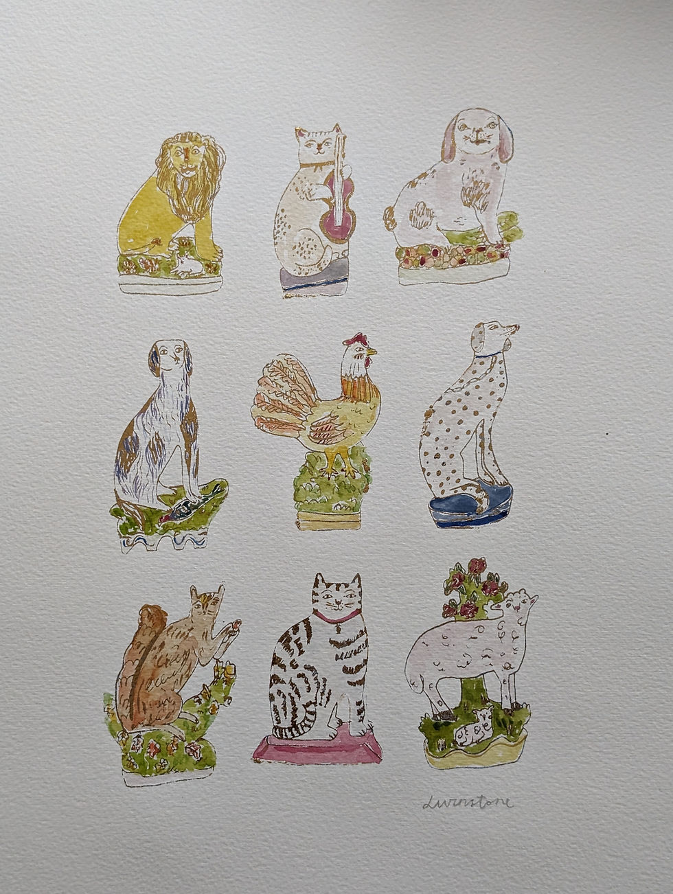 Thumbnail: Staffordshire animals ~ gold leaf edition 🔴