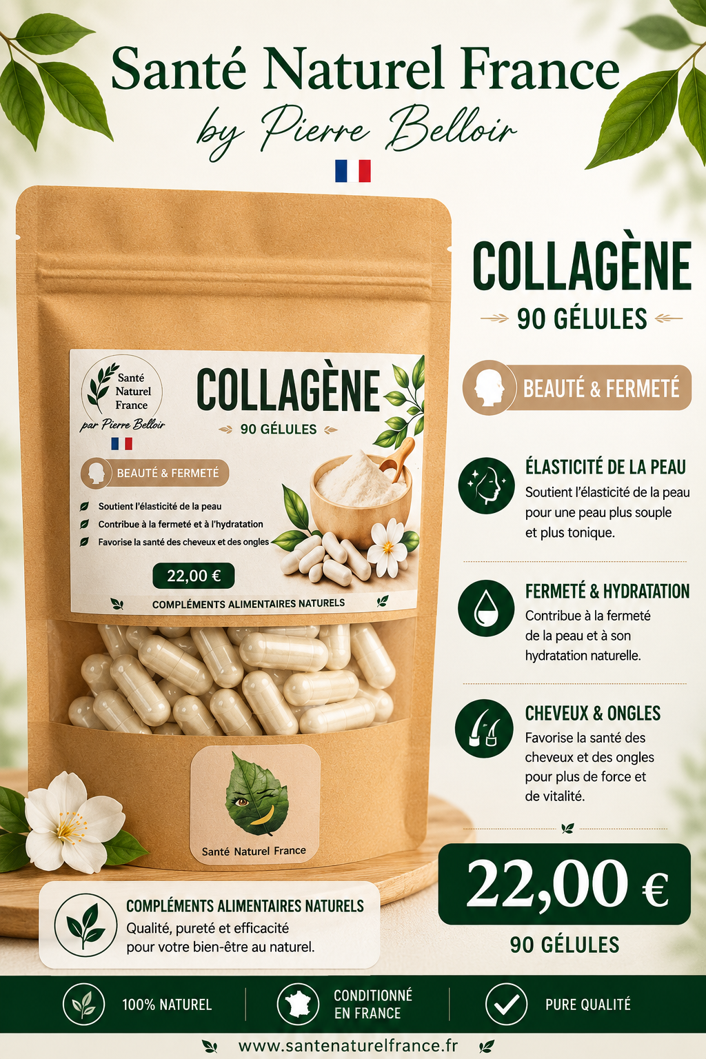 Douleurs, muscles, os 90 gélules Collagène Hydrolisé 90 Gélules