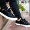 Thumbnail: Retro Black/White Canvas Sneakers Unisex Cushioned Insole