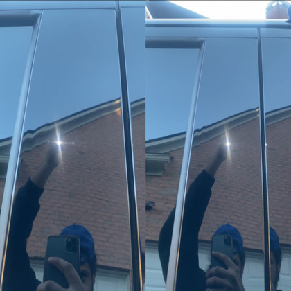 Removal of light swirls in window pillars.