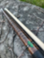 Giuli Custom Pool Cue- Model CG110L   Green Dollar Sign Ringwork & Leather Wrap