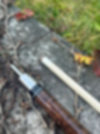Thumbnail: Gamble Cue , by cue maker carl Giuli, Dice Inlays, pool stick w/ steel joint & 3/8 x 10 pin