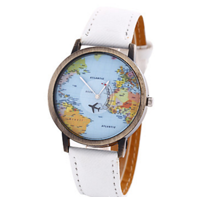 Miniature : Femme Montre Tendance Bracelet de Montre Quartz Montre Carte Du Monde Polyurétha