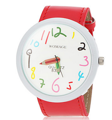 Miniature : Femme Montre Tendance Quartz Polyuréthane Bande Dessin-Animé Noir Bleu Rouge