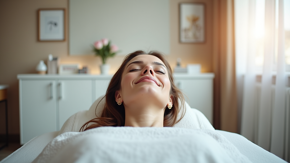 Eye-level view of modern beauty clinic treatment room