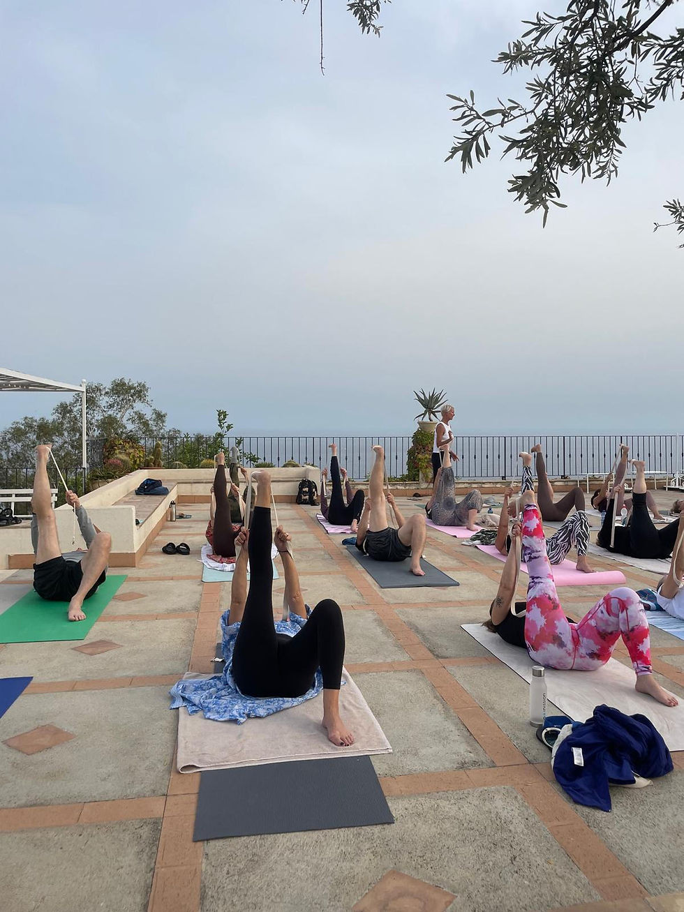 Yoga under the Moon rise