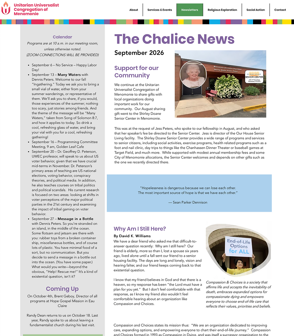 September 2026 Newsletter