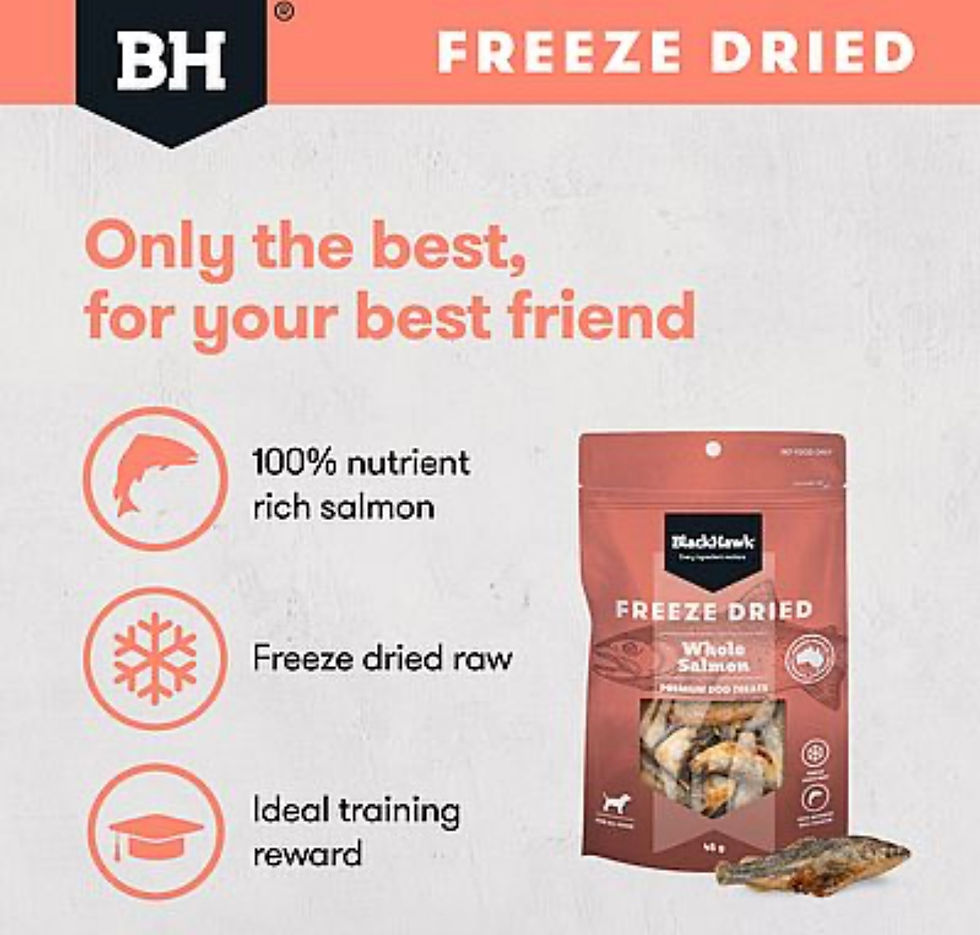 Thumbnail: BLACK HAWK FREEZE DRIED DOG TREATS WHOLE SALMON - 45G