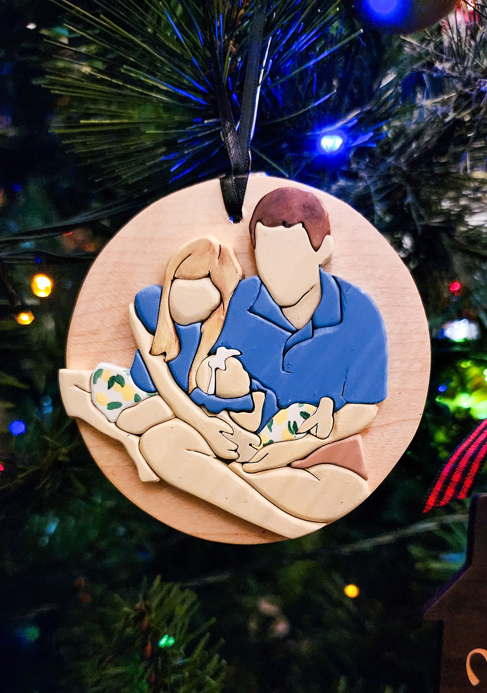 Thumbnail: Custom Wooden Portrait Ornament