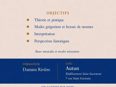 Chant grégorien — formation annuelle à Autun