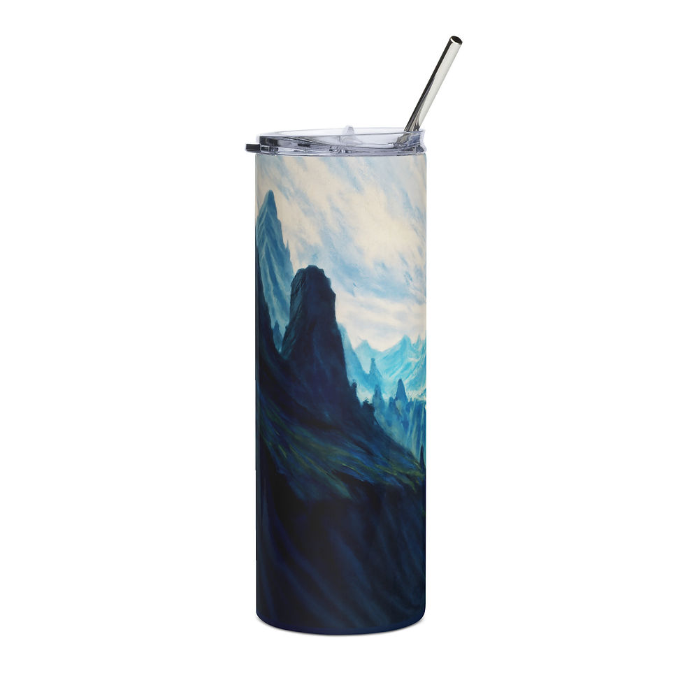 Thumbnail: Dark mountain landscape insulated steel tumbler mug