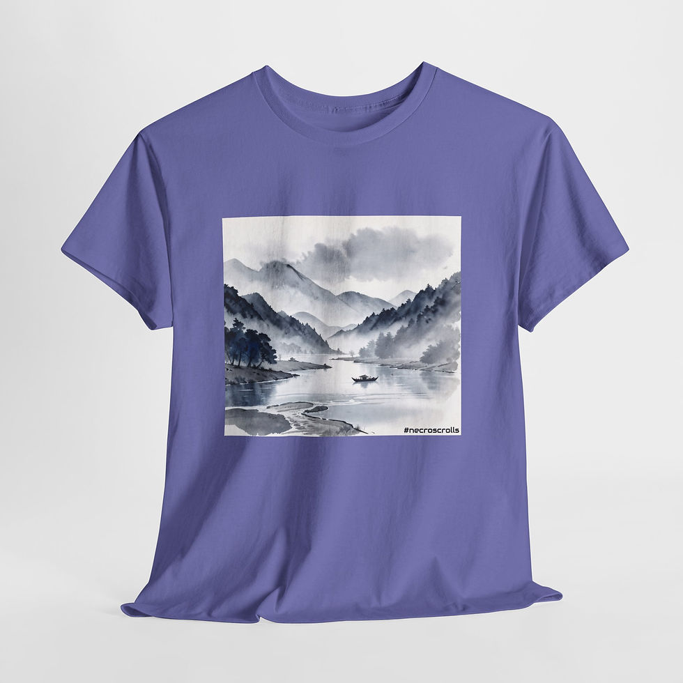 Миниатюра: Lavender mountain landscape T-shirt aesthetic mockup