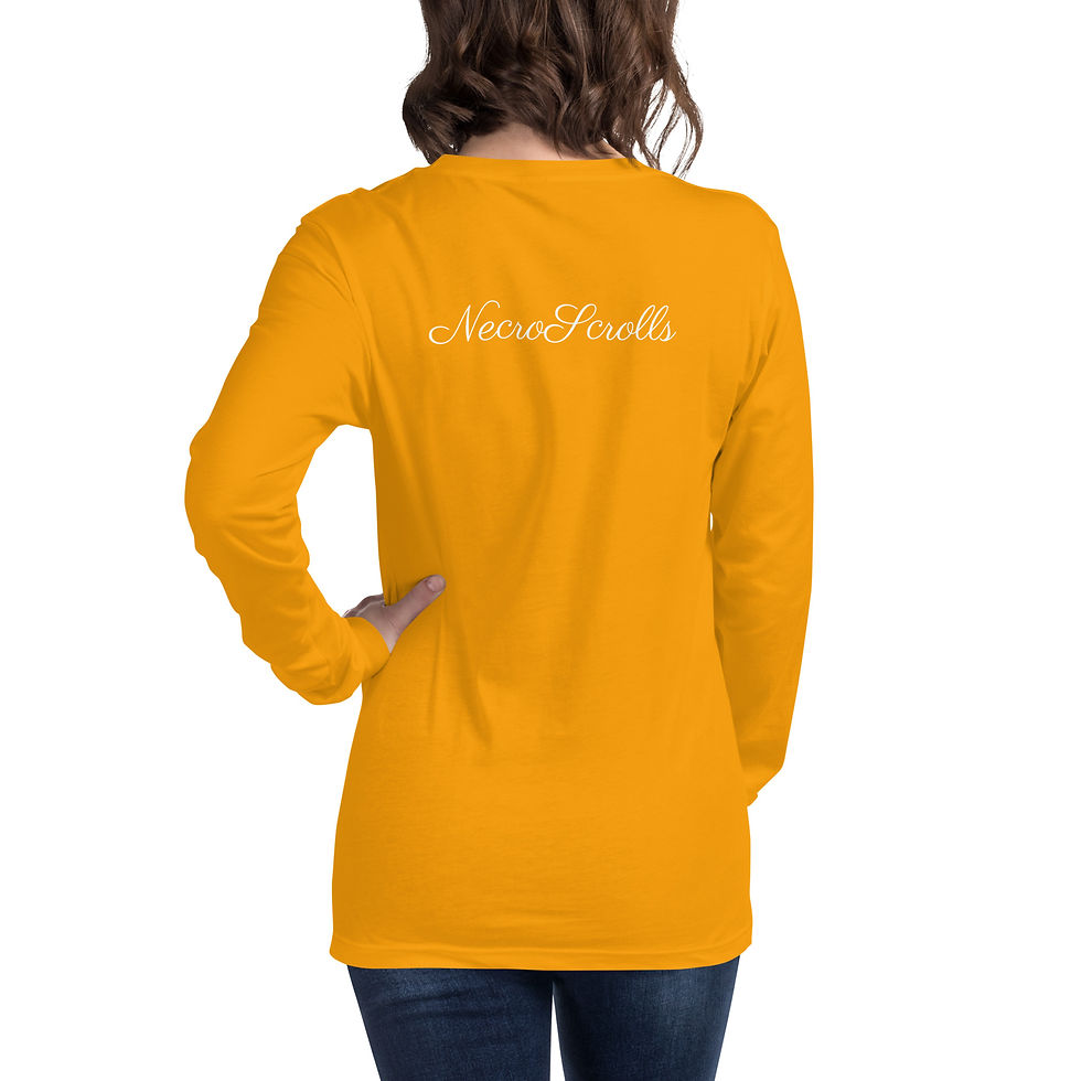 Thumbnail: Yellow unisex long sleeve tee back view