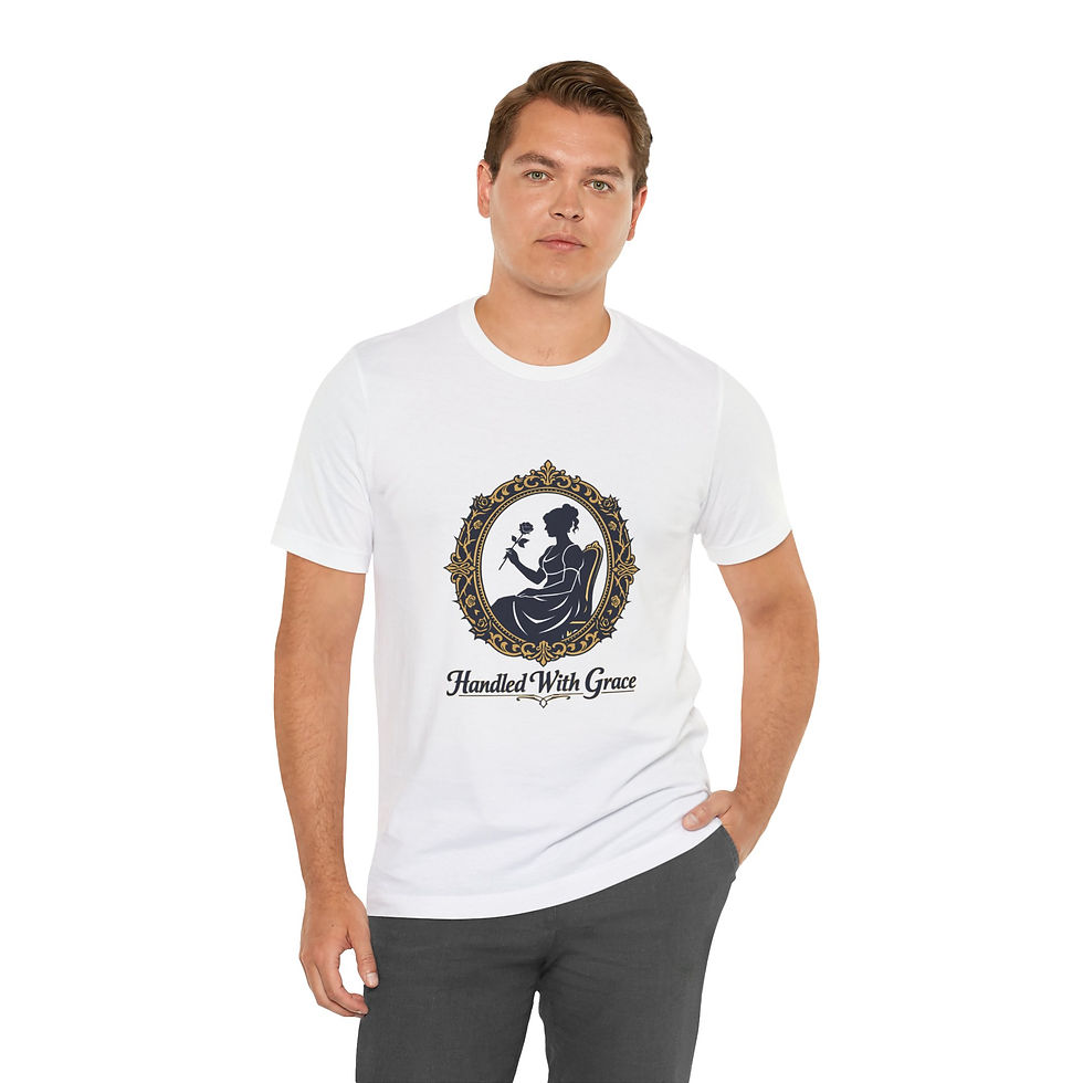 Thumbnail: man in unisex "Handled With Grace" Silhouette Tee