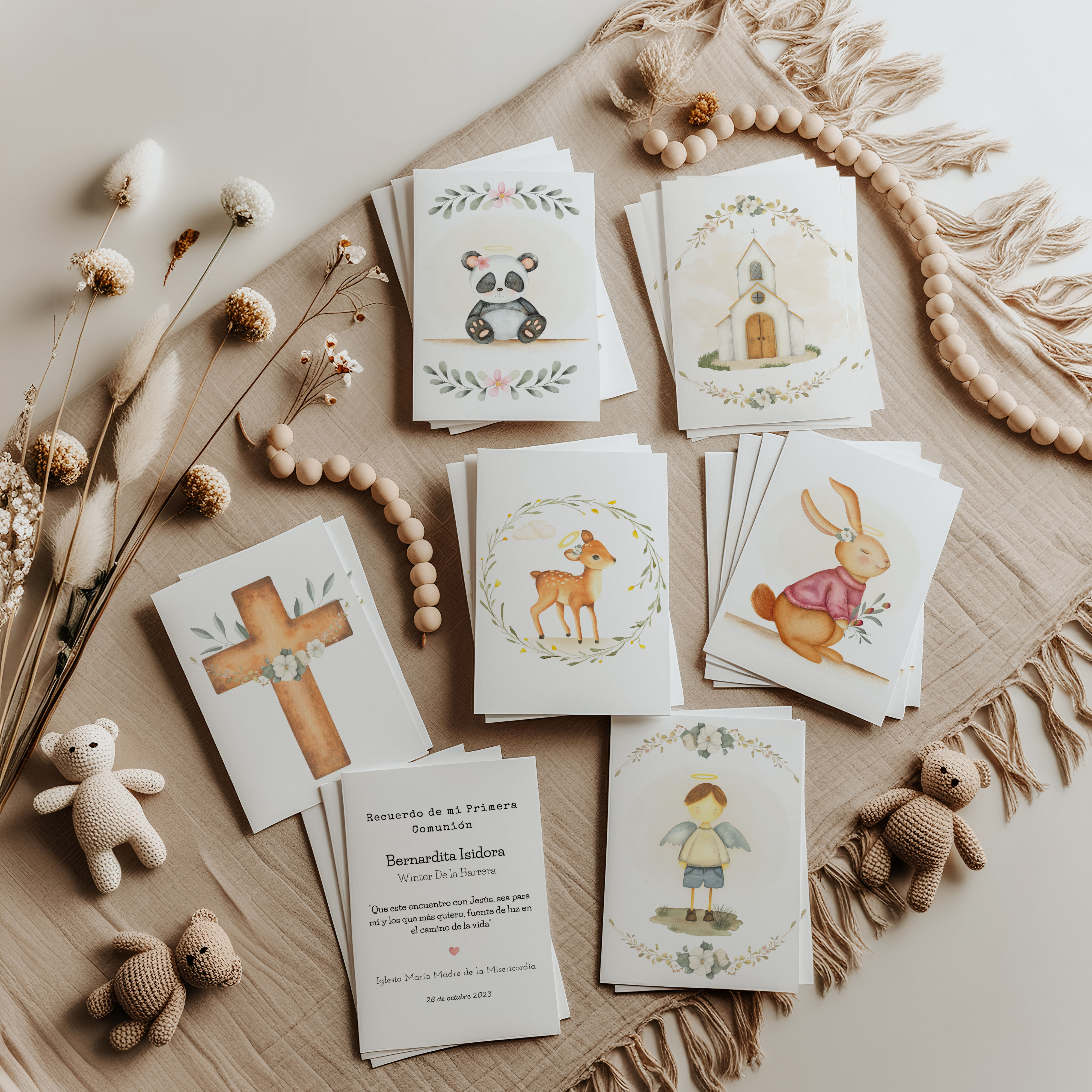 Santitos de Bautizo Ilustrados