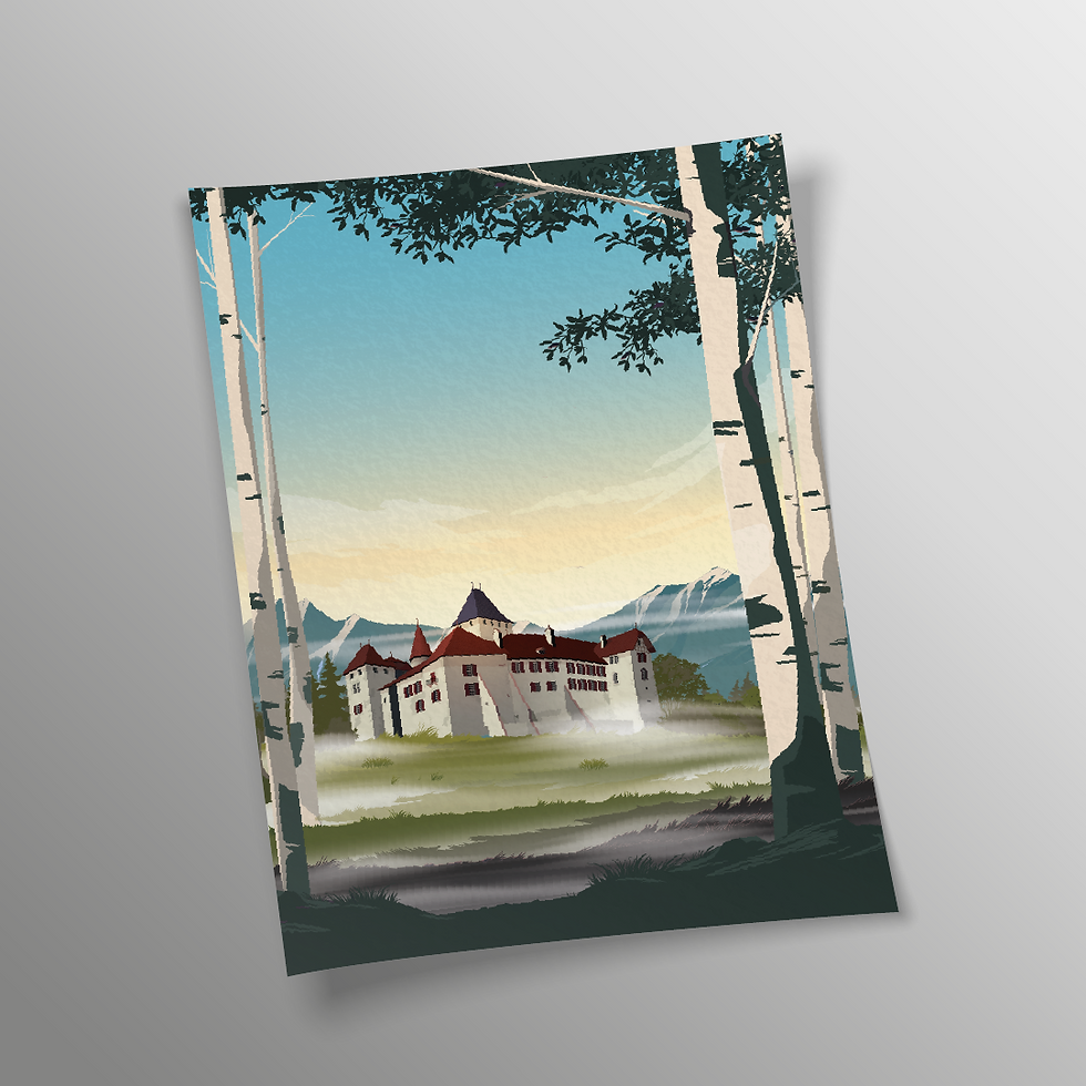 Thumbnail: Château de Bolnay winter  Wall Art