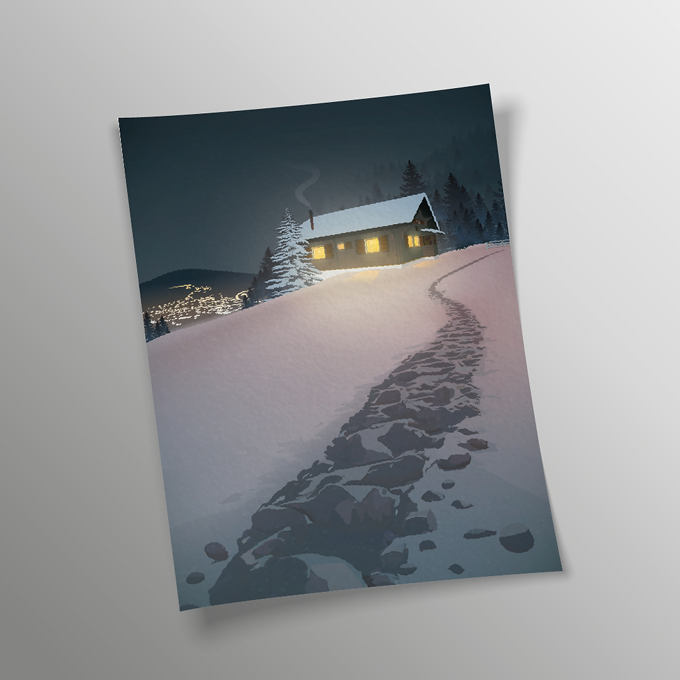 Miniature : Jongny chalet winter  Wall Art