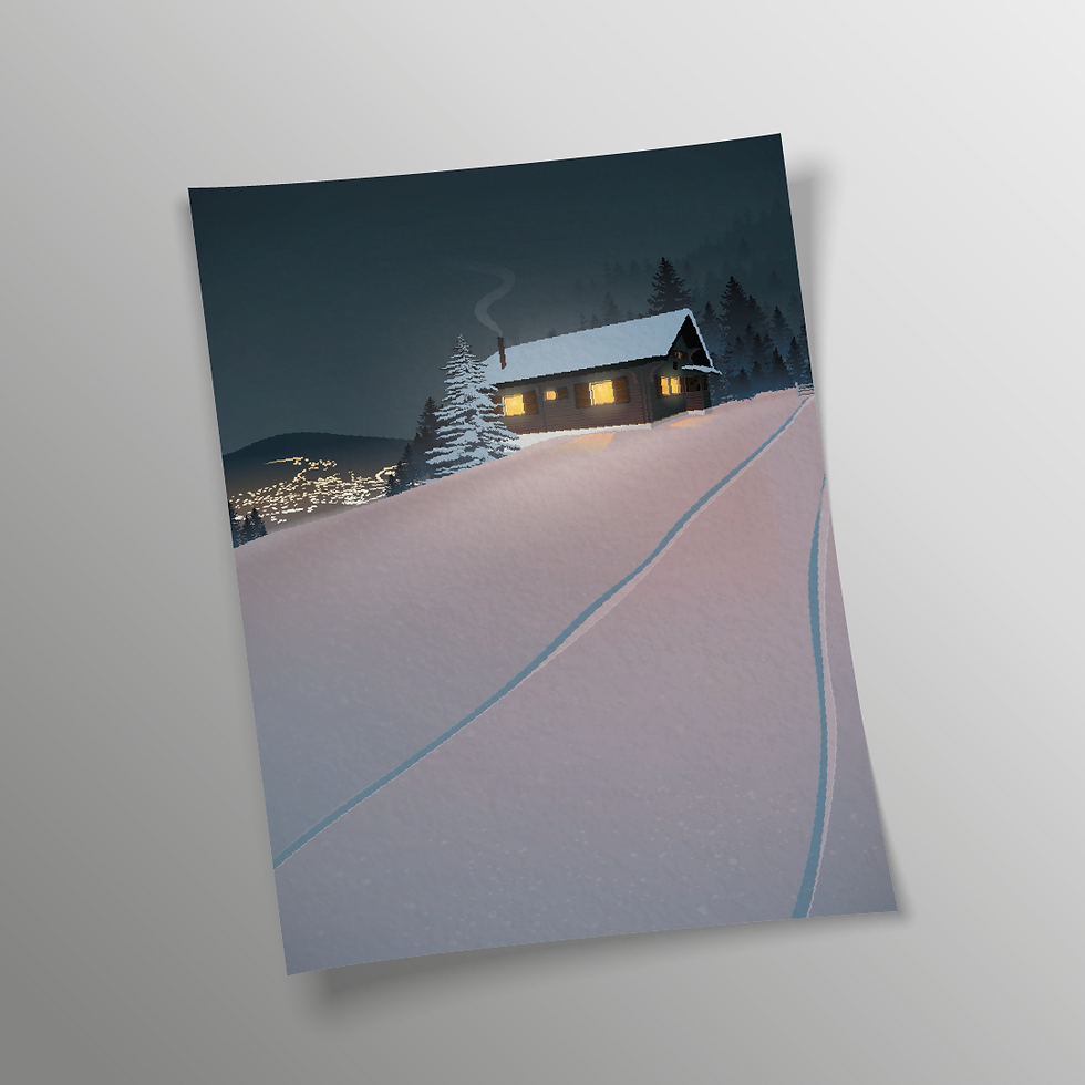 Thumbnail: Jongny chalet winter snow path Wall Art