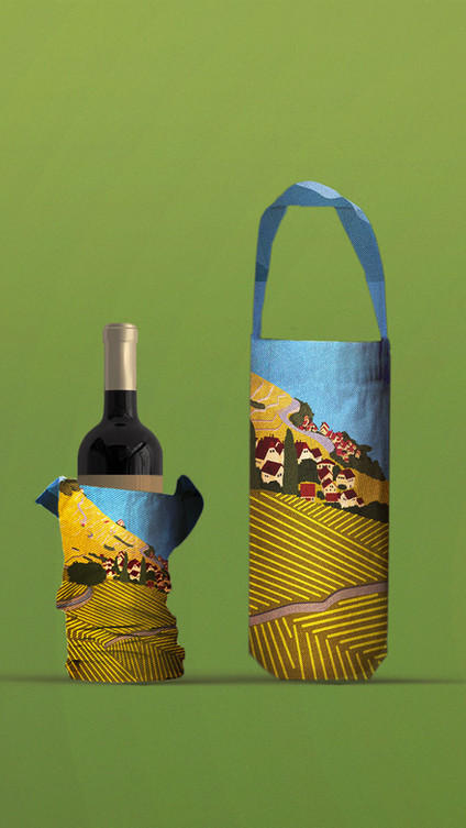wine bags, Champagne bag, reusable gift bag, lavaux vineyards