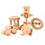 Thumbnail: 5 Piece Wooden Baby Rattle/Teether Set 