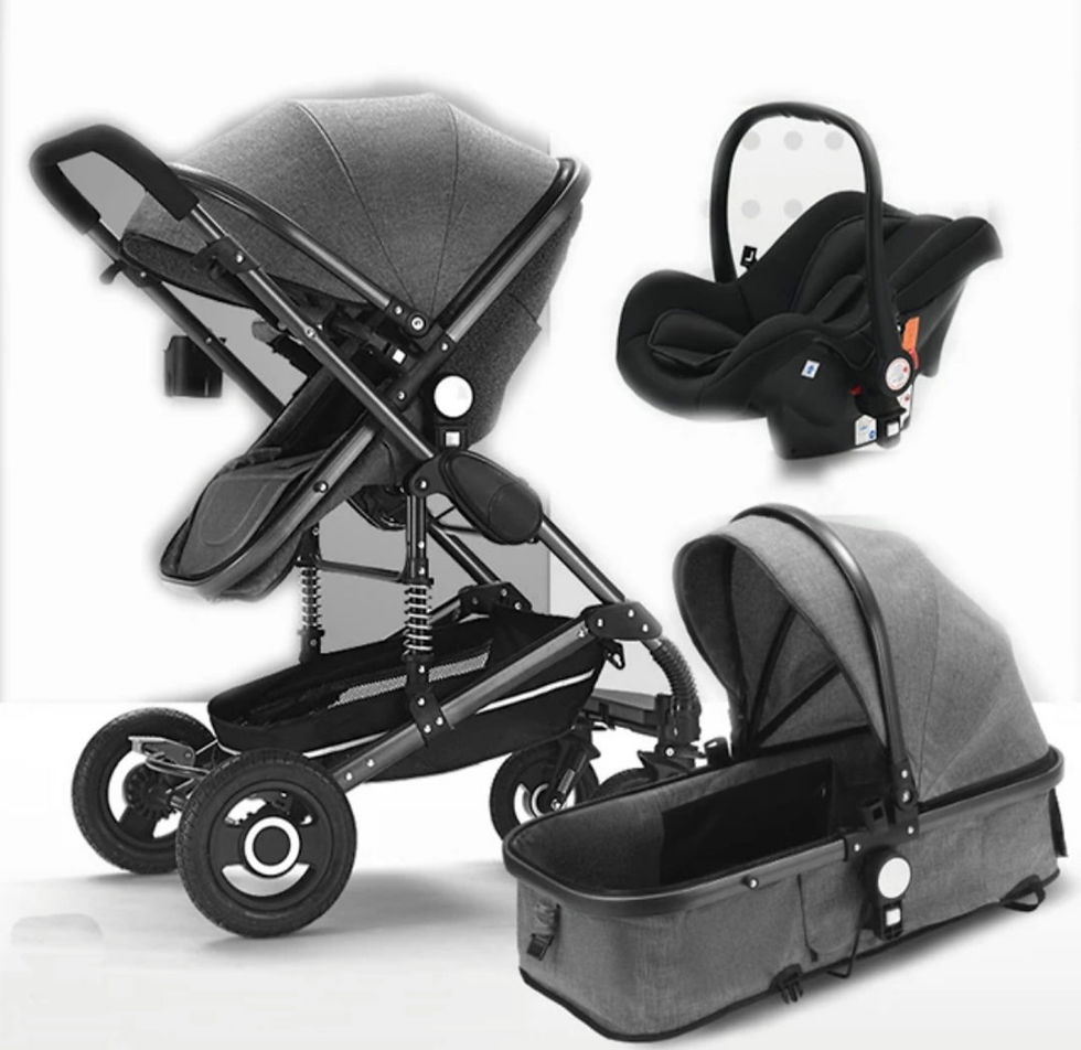 Thumbnail: 3 in 1 baby stroller with bassinet and car seat 