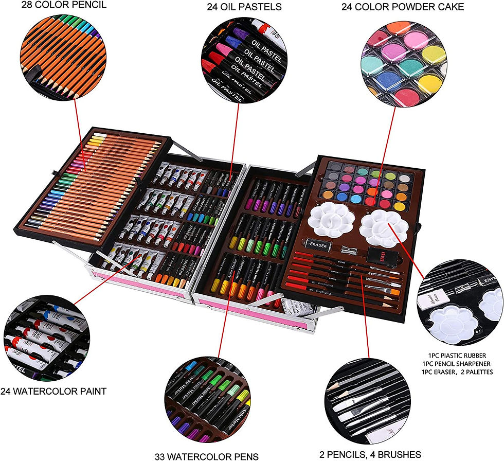Thumbnail: 145 Pcs Unicorn Kids Painting & Drawing Art Set