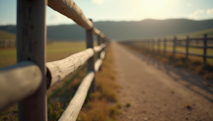 Eye-level view of a symbolic corral fence representing boundaries in communication