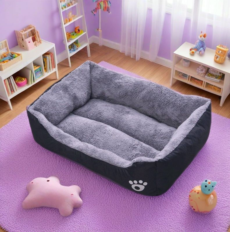 Thumbnail: Black Dog Bed Plush Sleeping Bed for Large, Medium and Small Dogs, Non-Slip and 