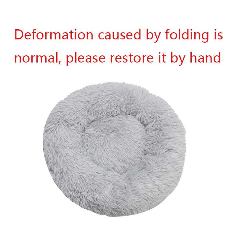 Thumbnail: Round Dog Bed Winter Warm Cat Bed Plush Basket for Dog Washable Pet Bed for Smal