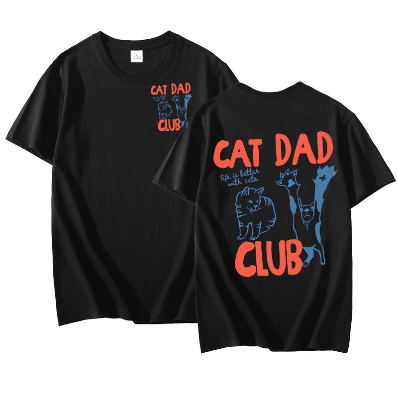 Thumbnail: Cat Dad T Shirt Men Casual Cotton Short Sleeve Tshirt Funny  Cat Lover Pet Paren