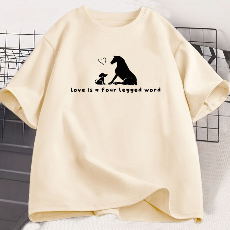 Thumbnail: Love Is A Four Legged Word T-Shirt Men Women Funny Horse Dog Lover Pet T Shirt P