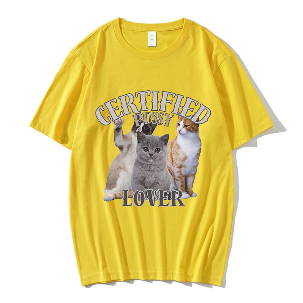 Thumbnail: Funny CerTified Pussy Lover Cat Meme T Shirt Men Women Fashion Vintage T-shirts 