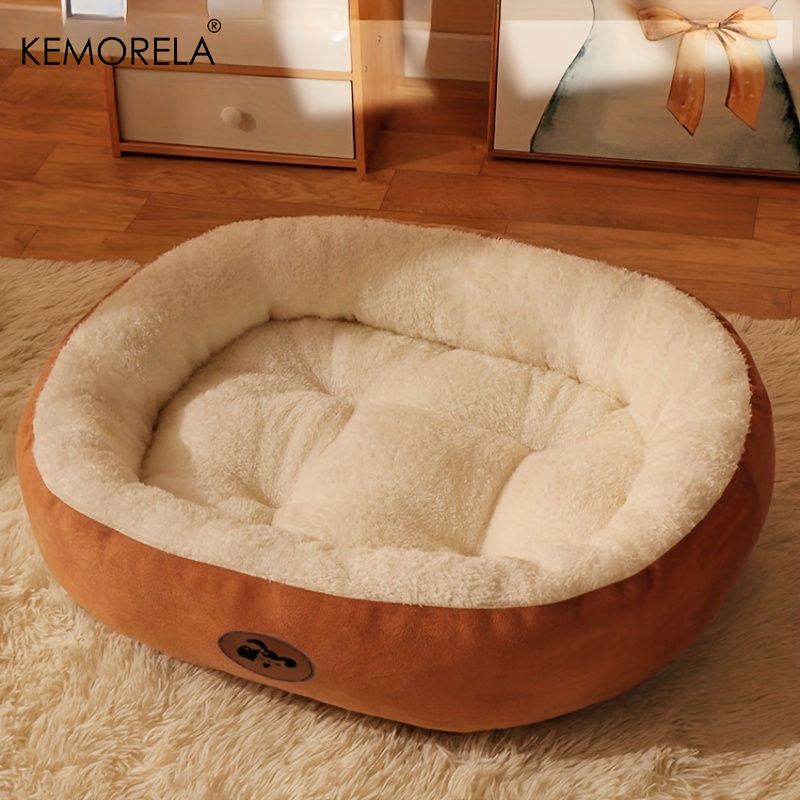 Thumbnail: Cozy Oval Snuggle Pet Bed, Plush & Thickened Cat Bed Warm and Secure Bed for Cat