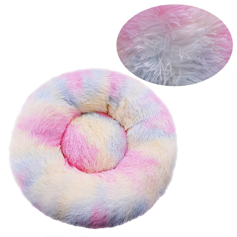 Thumbnail: Round Dog Bed Winter Warm Cat Bed Plush Basket for Dog Washable Pet Bed for Smal