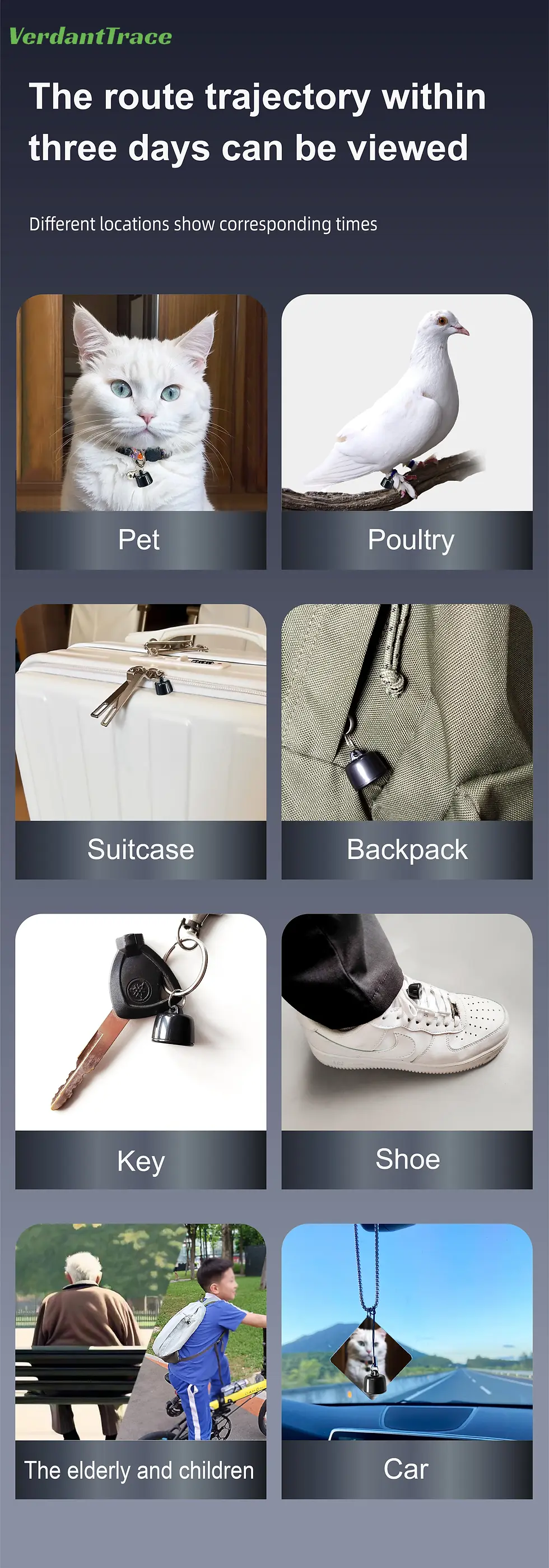 Thumbnail: Mini Tracker Smart Find Tag Pet Tracking History Trajectory Airtag Global Positi
