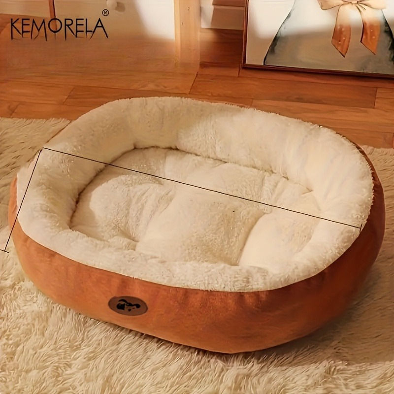 Thumbnail: Cozy Oval Snuggle Pet Bed, Plush & Thickened Cat Bed Warm and Secure Bed for Cat