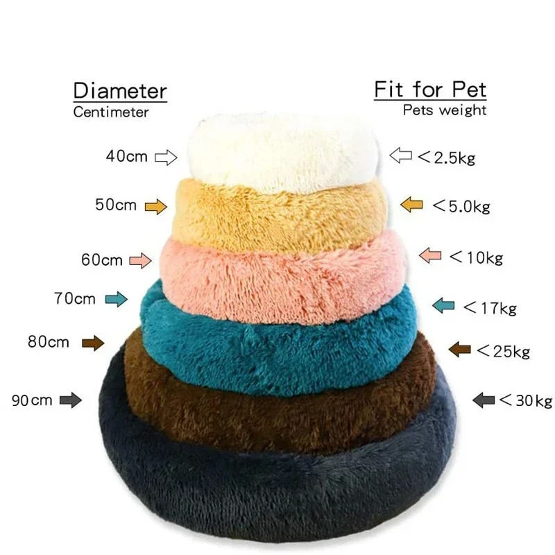 Thumbnail: Round Dog Bed Winter Warm Cat Bed Plush Basket for Dog Washable Pet Bed for Smal