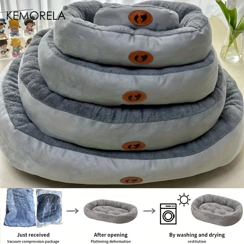Thumbnail: Cozy Oval Snuggle Pet Bed, Plush & Thickened Cat Bed Warm and Secure Bed for Cat