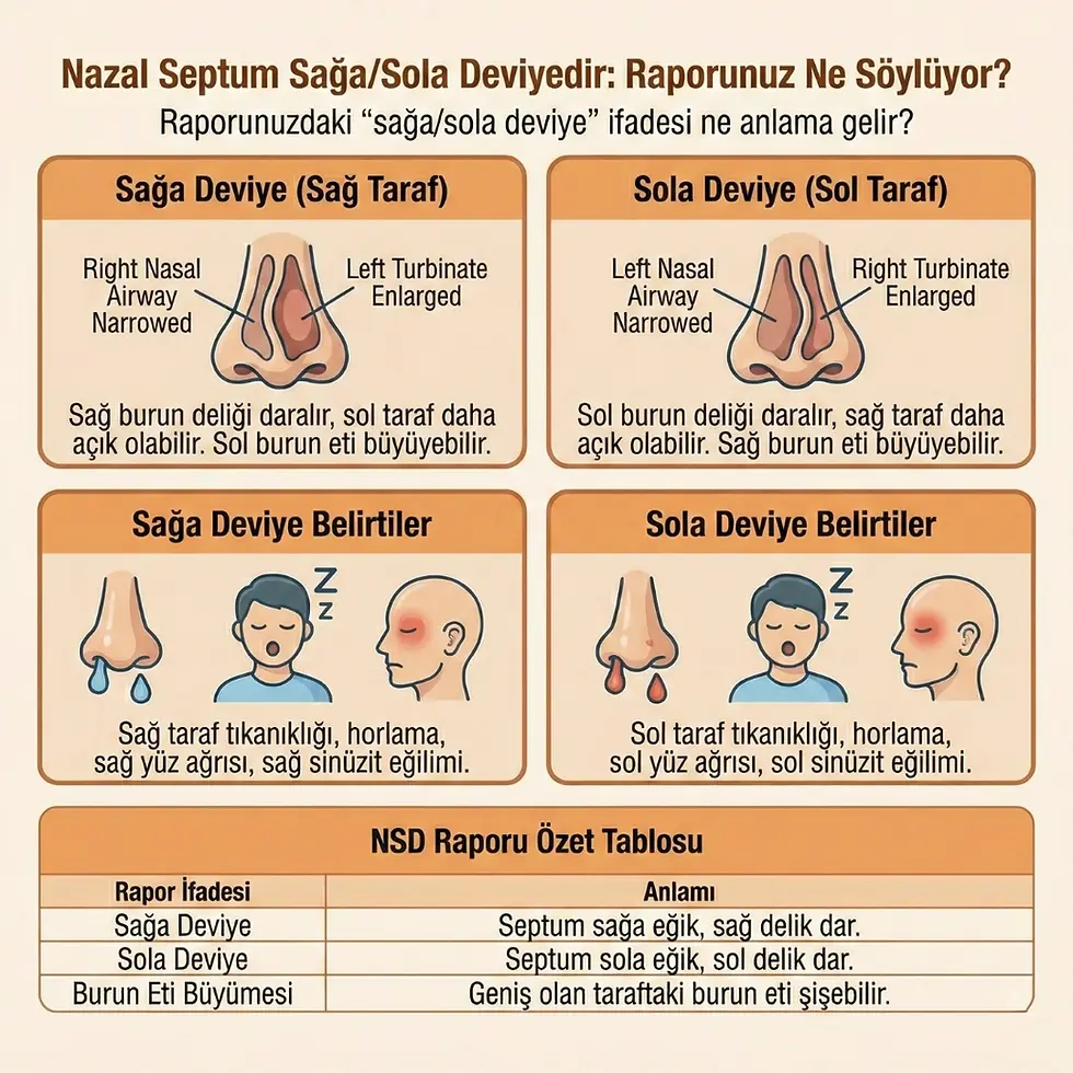 nazal septum sola deviyedir