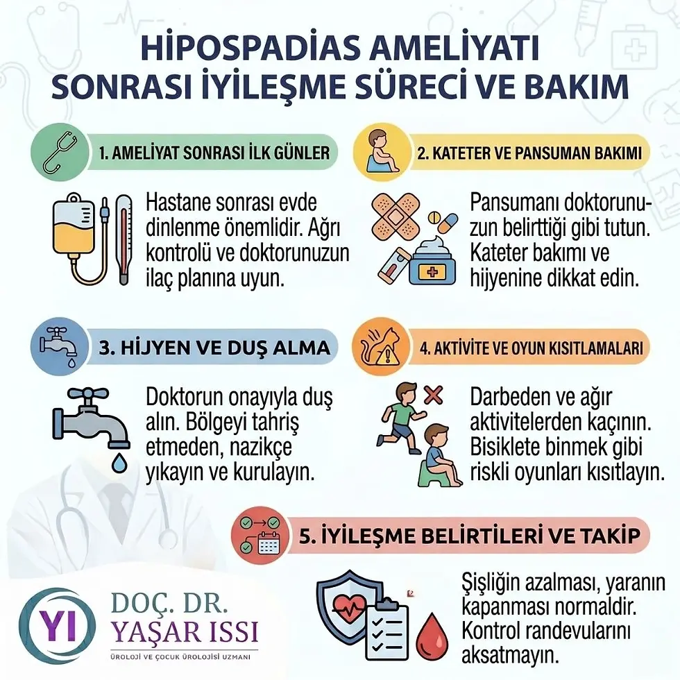 hipospadias ameliyatı sonrası komplikasyonlar