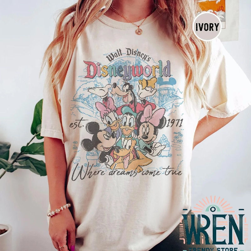 2026 Summer Fashion Mickey T-shirt Millennium Minnie Hat Printed 100% Cotton Pri