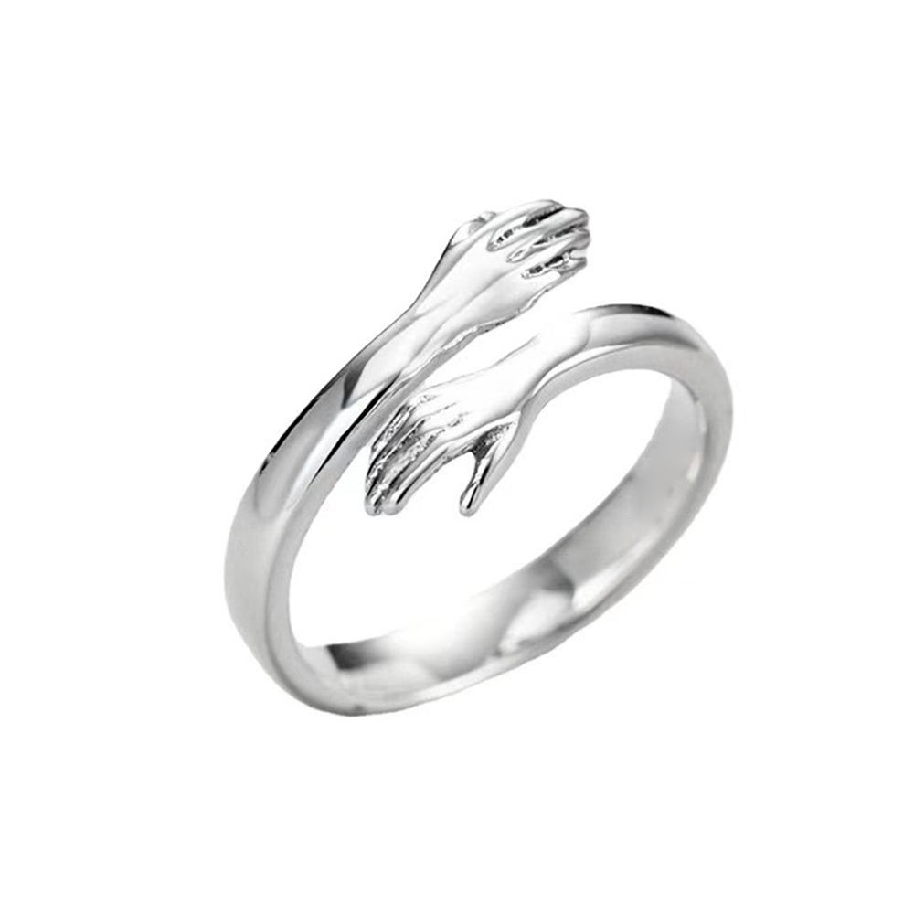 1PC LOVE HUG RING GOTHIC RING Punk Ring Band Fully Adjustable Open Finger Presen