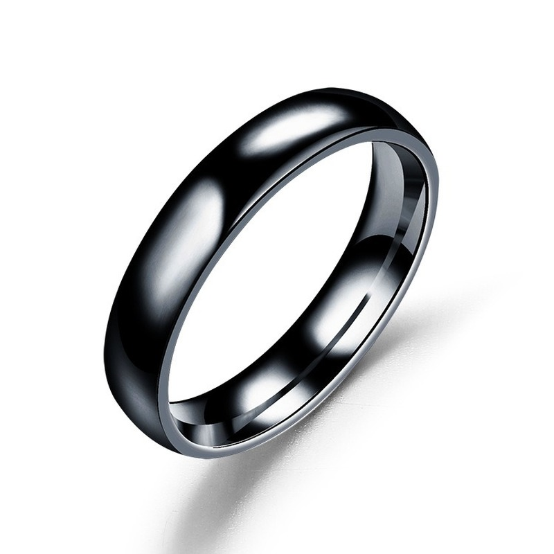 Thumbnail: Simple 6mm Titanium Ring Women Men Prevent Allergy High Polished Wedding Rings S