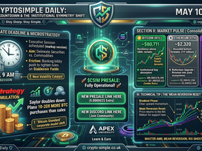 🚀 CryptoSimple Daily: The Senate Countdown & The "Institutional Symmetry" Shift — May 10, 2026