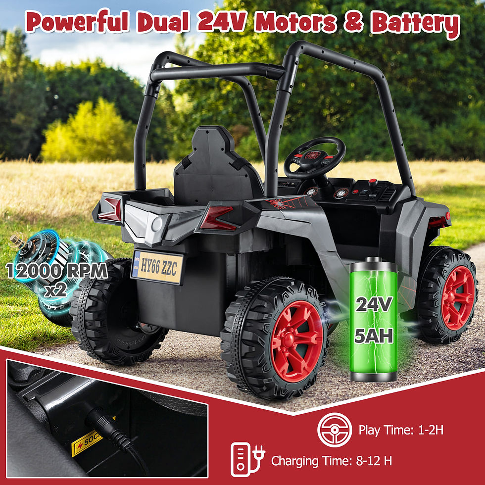 Thumbnail: DORTALA Electric UTV 24V Battery Kids Ride-on Car Toy Vehicle-Black